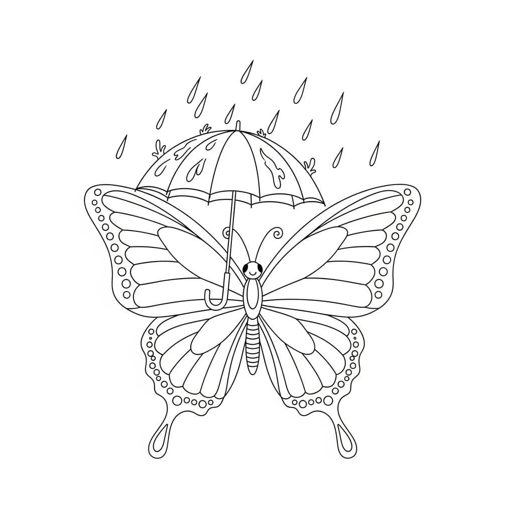 Desenho de Borboleta para Colorir e Imprimir