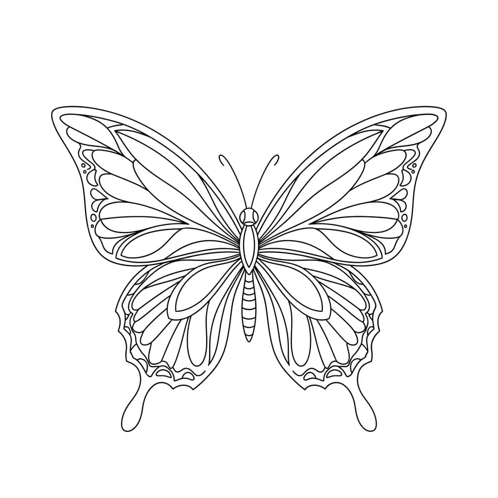 Desenho de Borboleta para Colorir e Imprimir