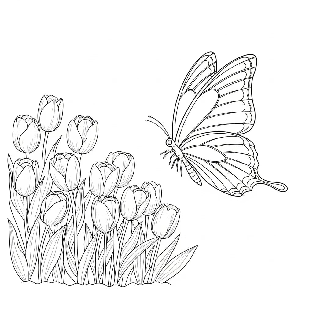 Desenho de Borboleta para Colorir e Imprimir