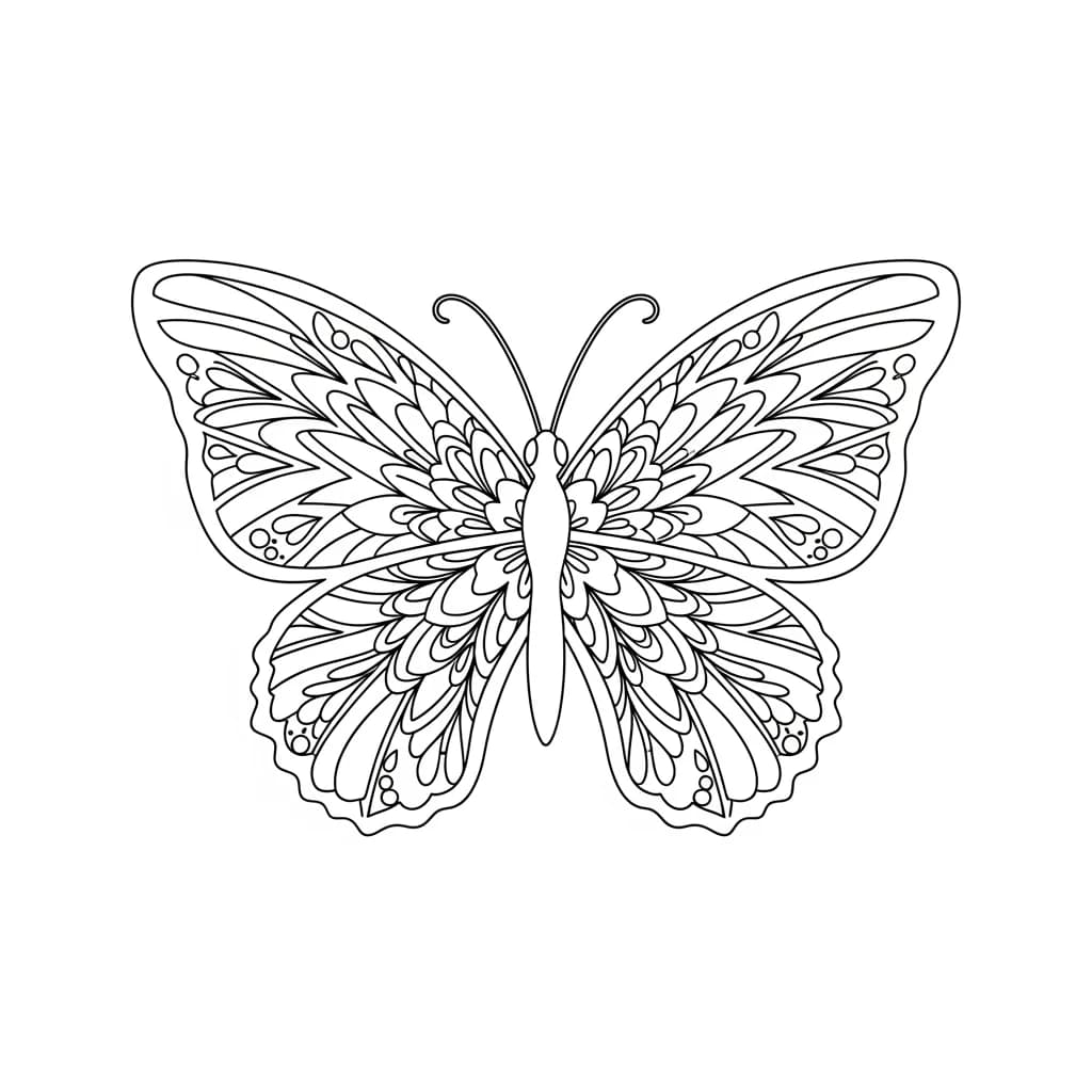 Desenho de Borboleta para Colorir e Imprimir