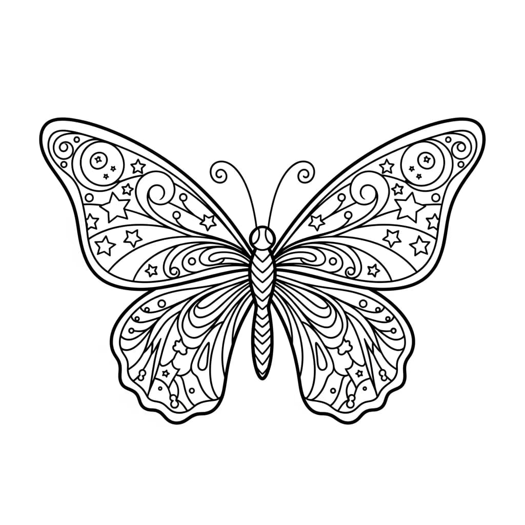 Desenho de Borboleta para Colorir e Imprimir