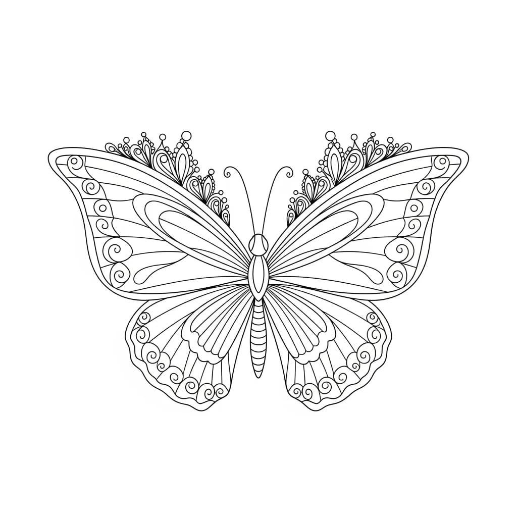 Desenho de Borboleta para Colorir e Imprimir