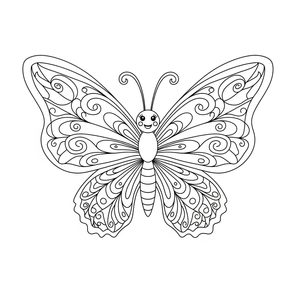 Desenho de Borboleta para Colorir e Imprimir