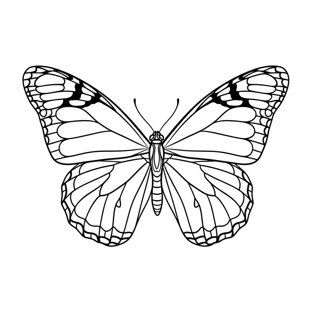 Desenho de Borboleta para Colorir e Imprimir