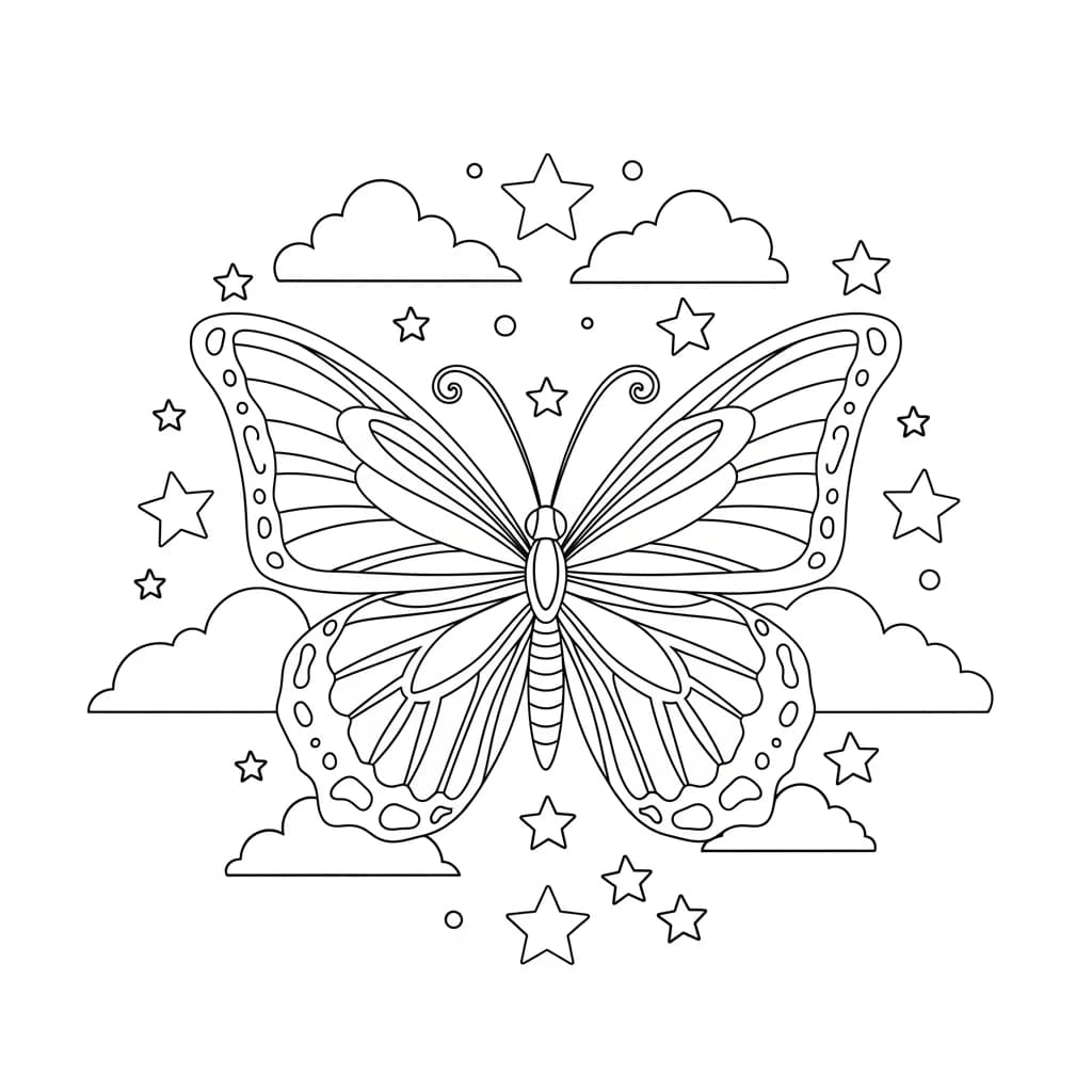 Desenho de Borboleta para Colorir e Imprimir