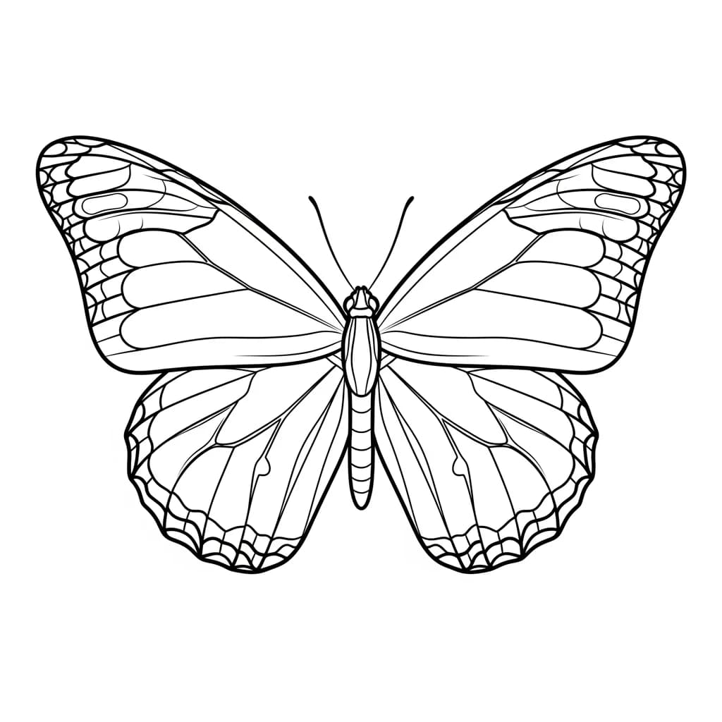 Desenho de Borboleta para Colorir e Imprimir
