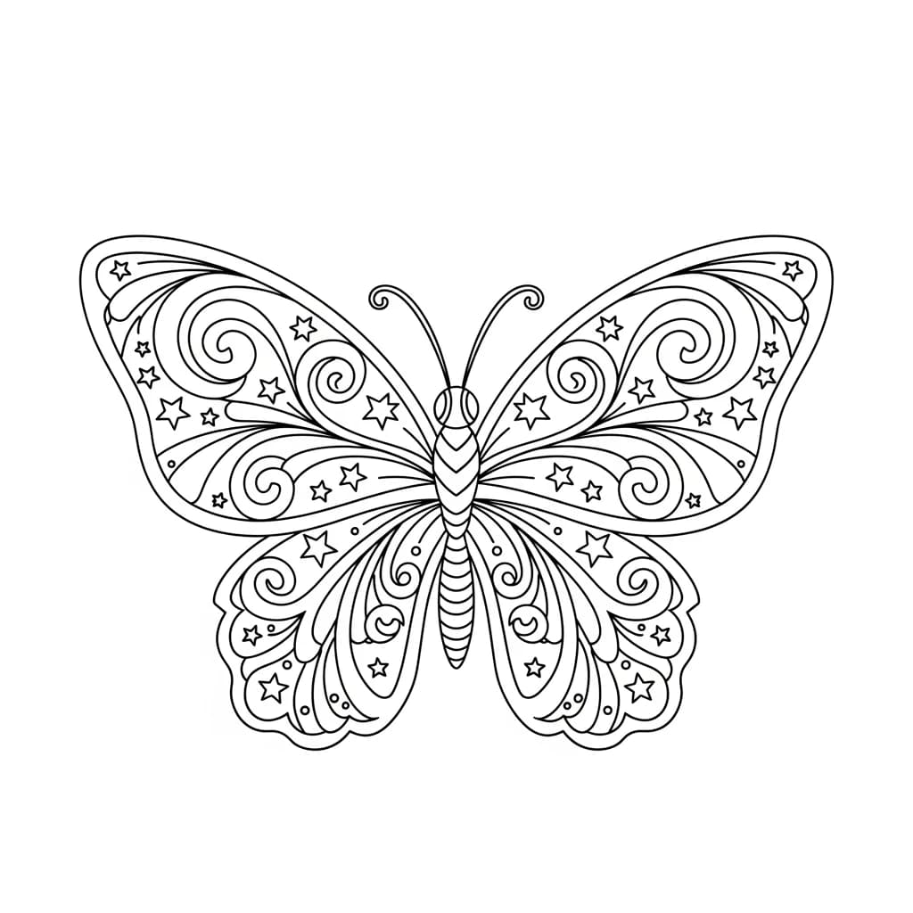 Desenho de Borboleta para Colorir e Imprimir