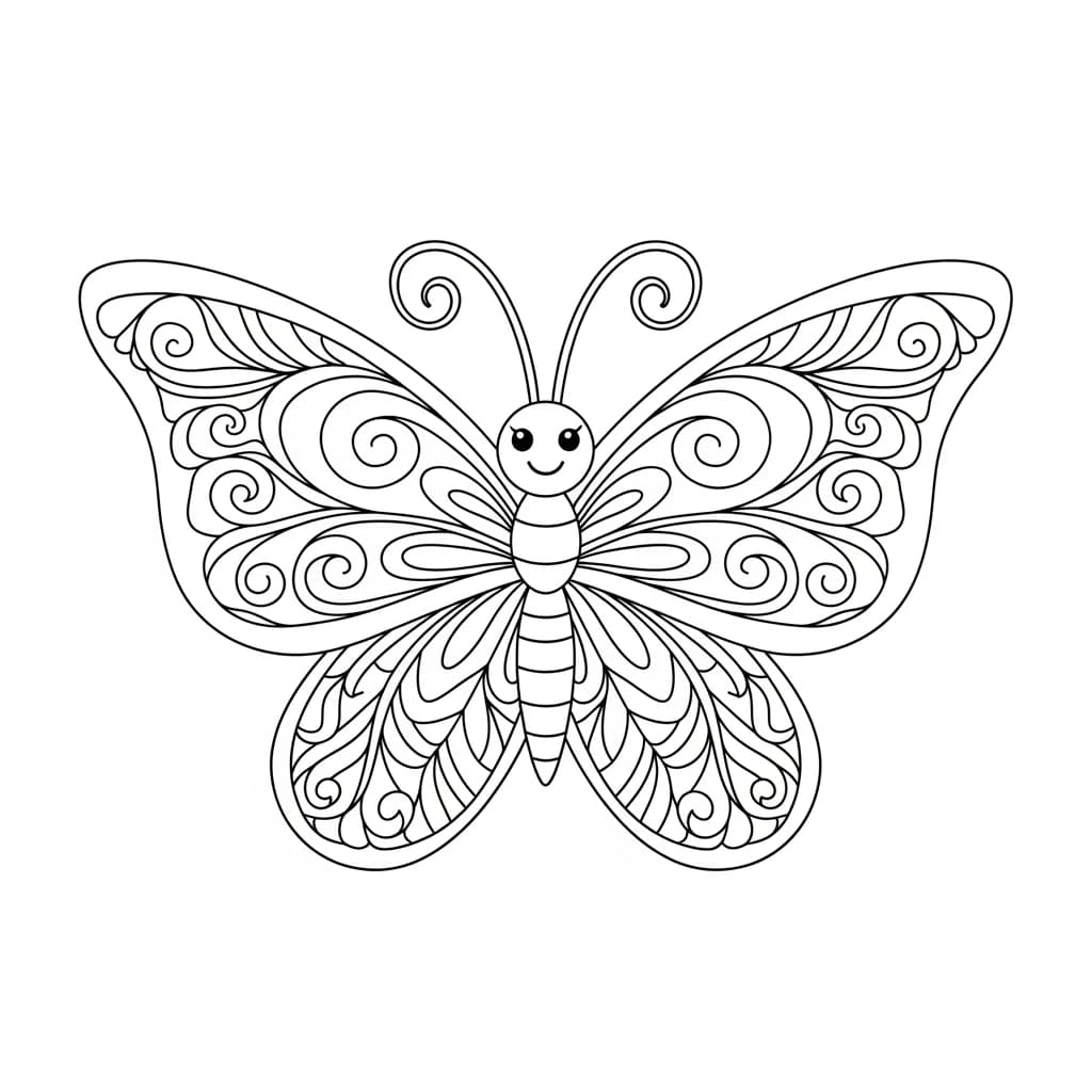 Desenho de Borboleta para Colorir e Imprimir