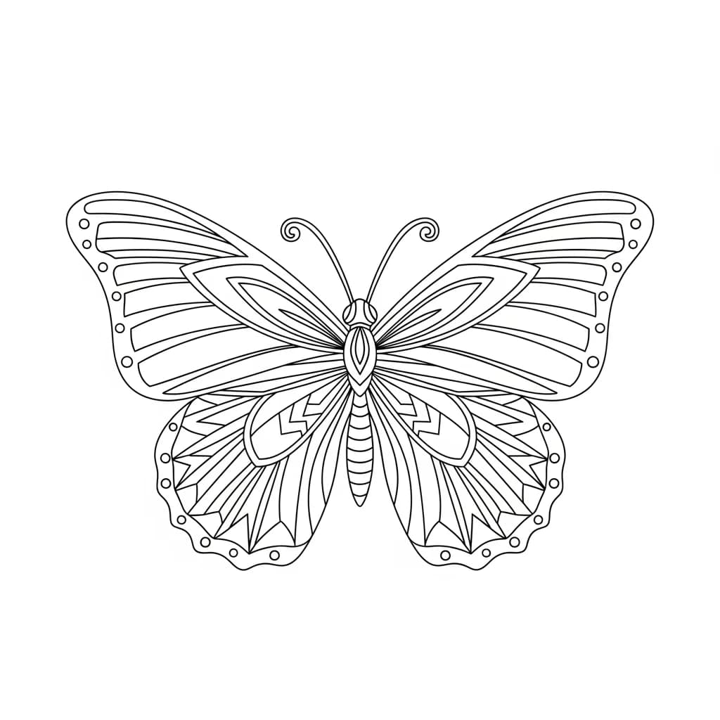 Desenho de Borboleta para Colorir e Imprimir