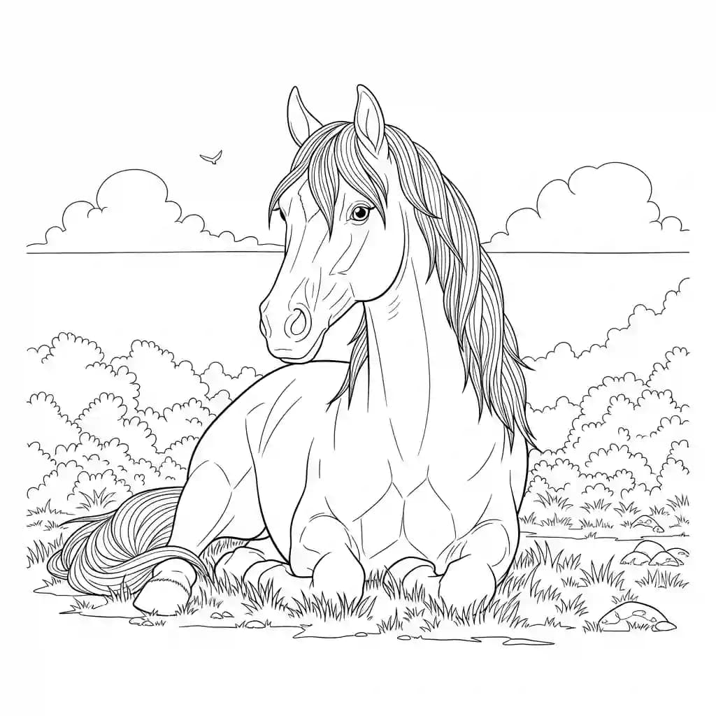 desenho de cavalo para colorir