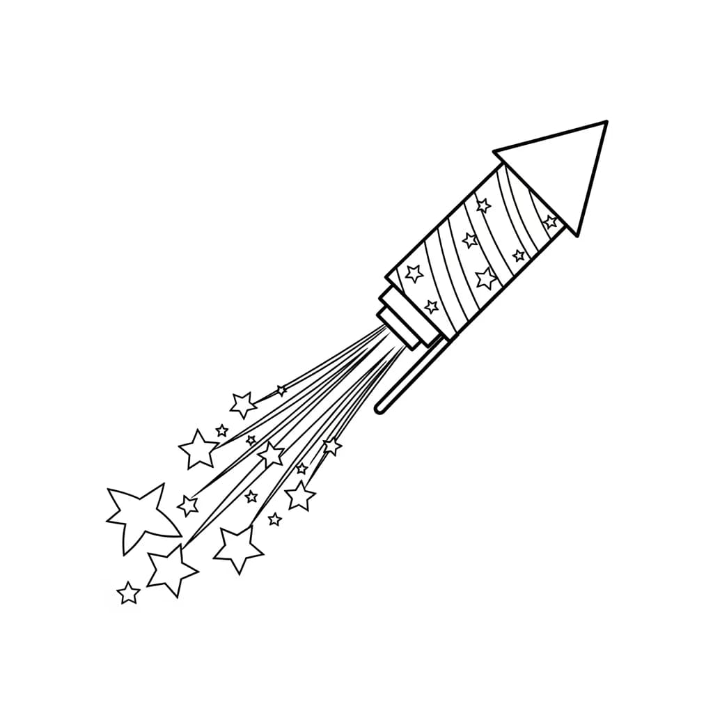 desenho de fogos de artifício para colorir