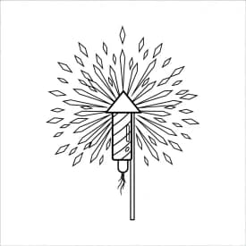desenho de fogos de artifício para colorir