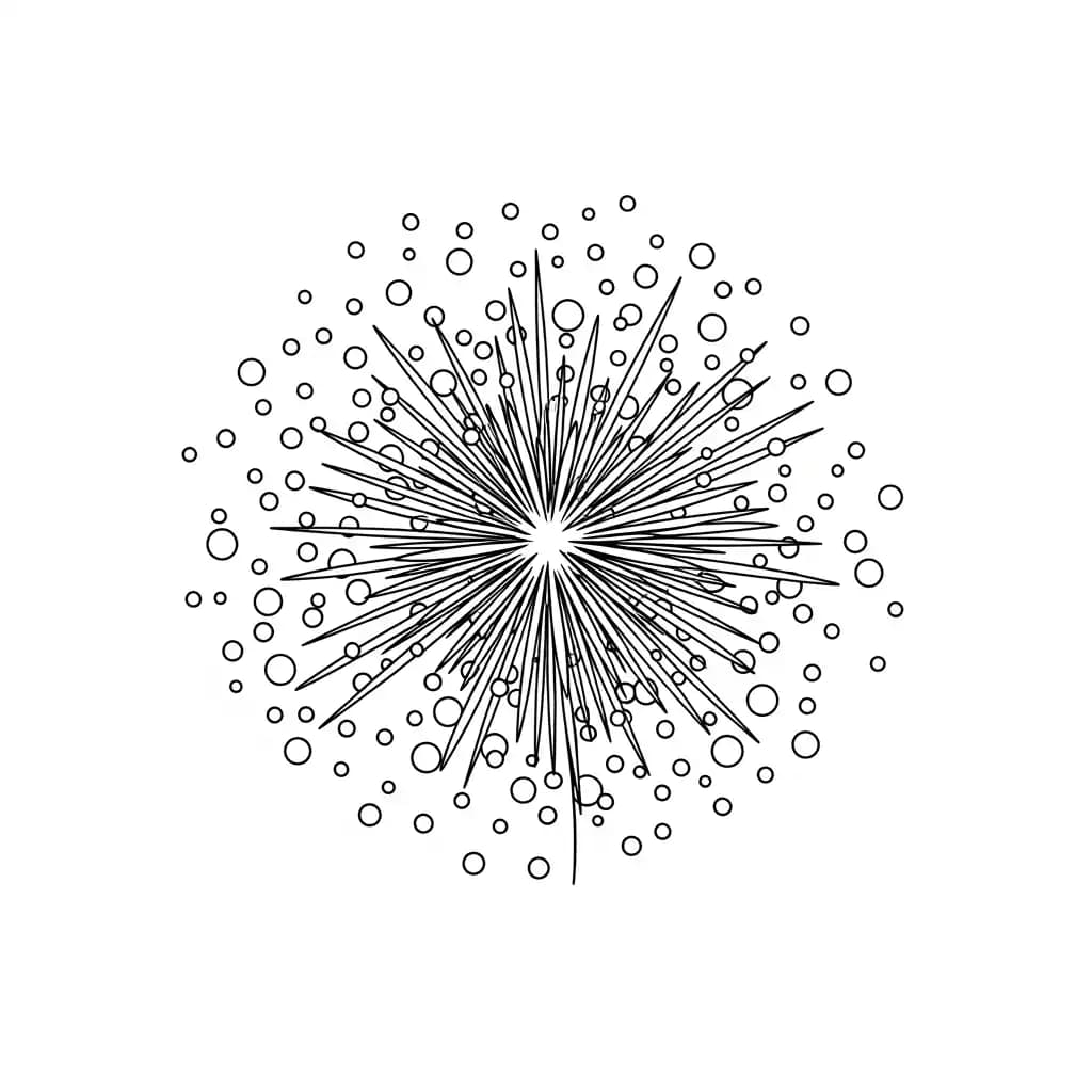 desenho de fogos de artifício para colorir