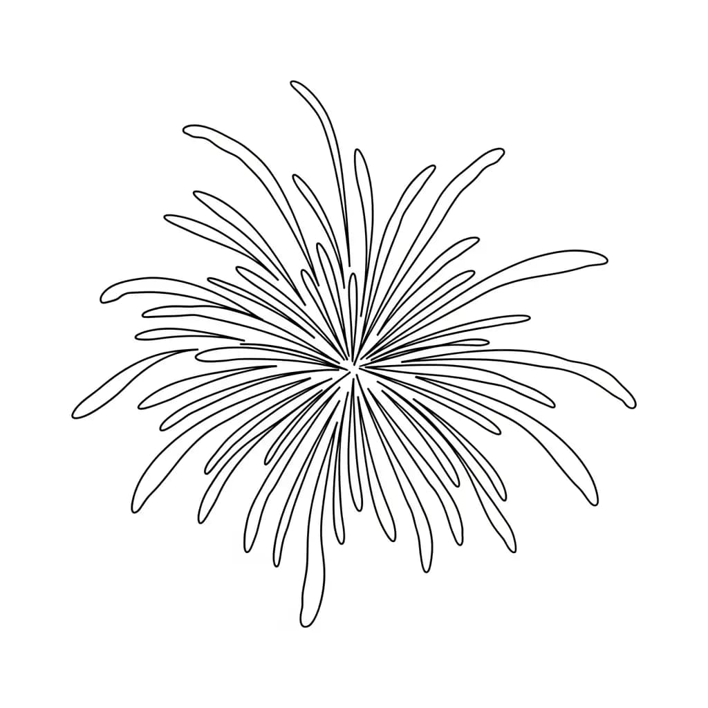 desenho de fogos de artifício para colorir