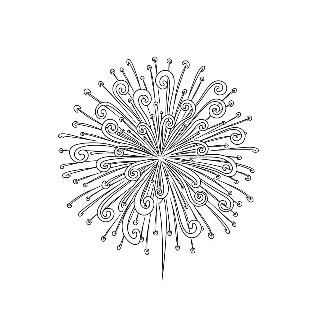 desenho de fogos de artifício para colorir