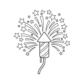 desenho de fogos de artifício para colorir