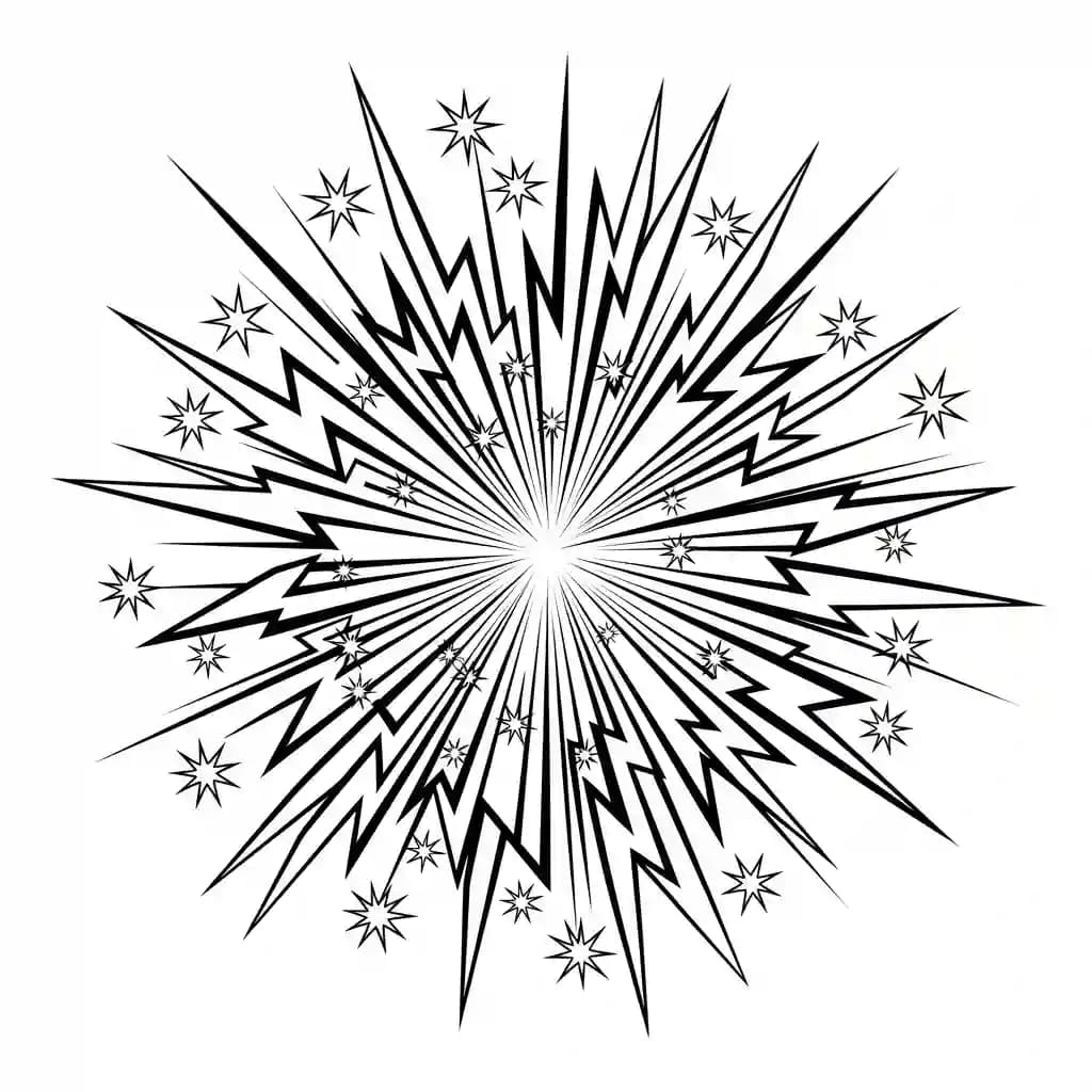 desenho de fogos de artifício para colorir