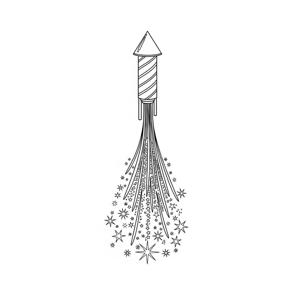 desenho de fogos de artifício para colorir