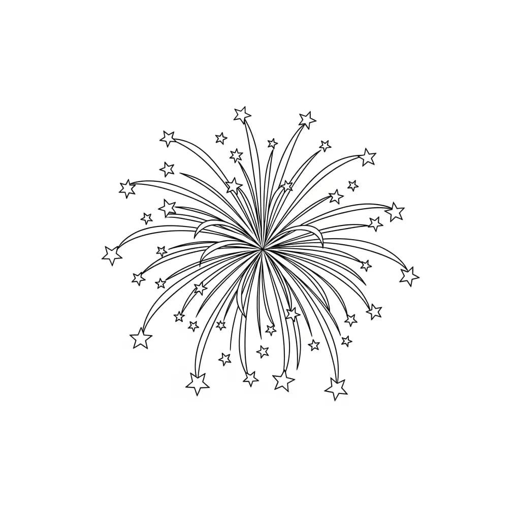 desenho de fogos de artifício para colorir