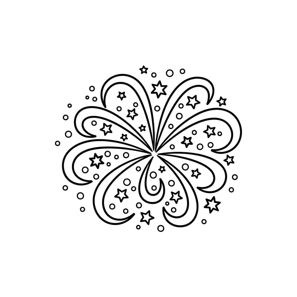 desenho de fogos de artifício para colorir