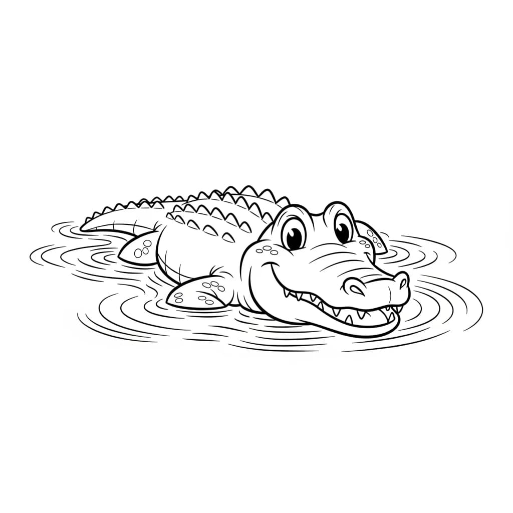 desenho de jacaré para colorir
