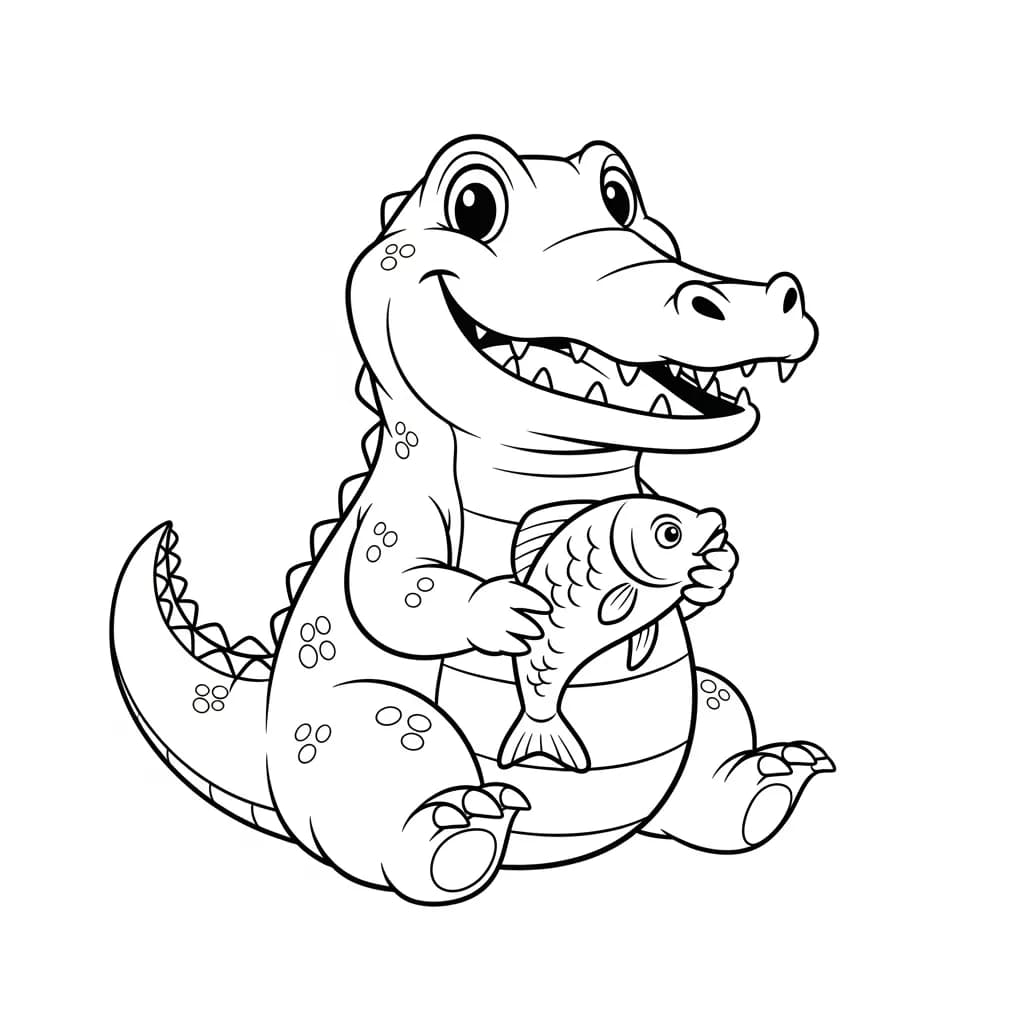 desenho de jacaré para colorir