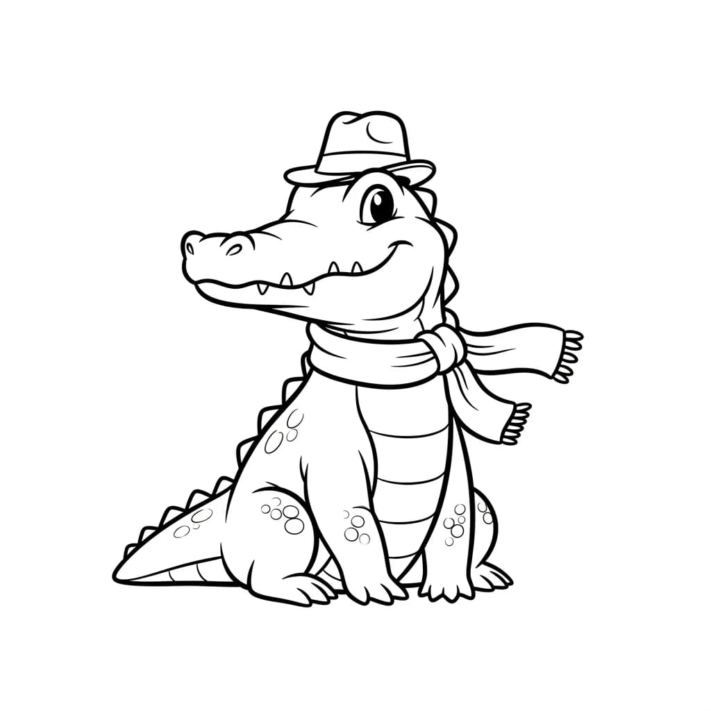 desenho de jacaré para colorir