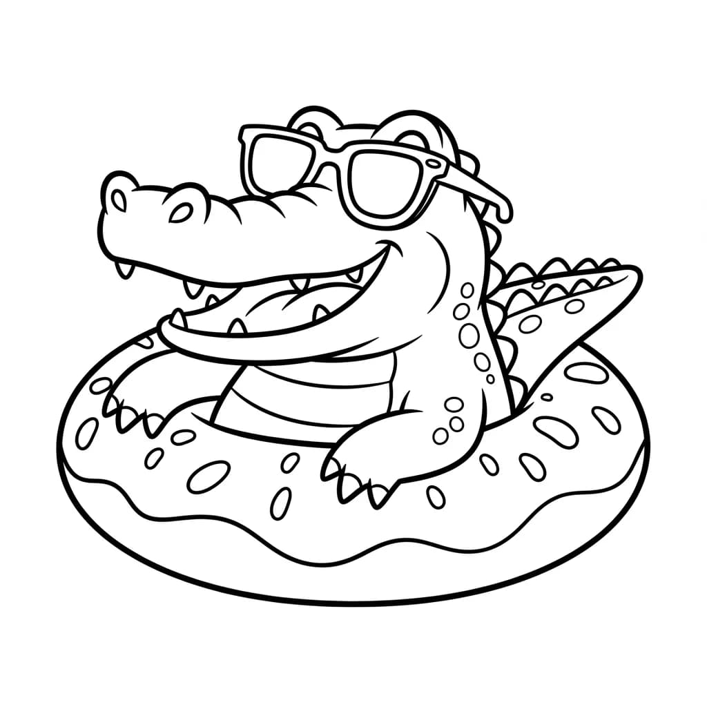 desenho de jacaré para colorir