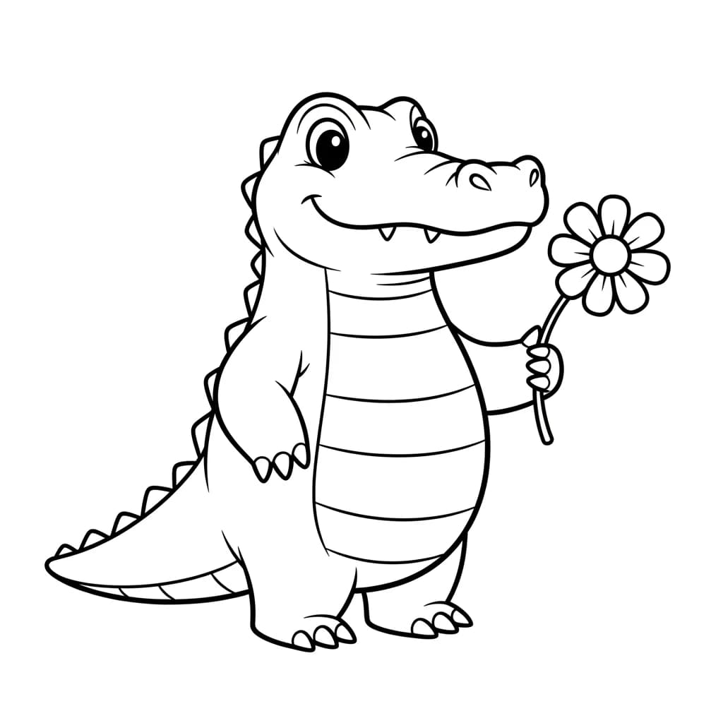 desenho de jacaré para colorir