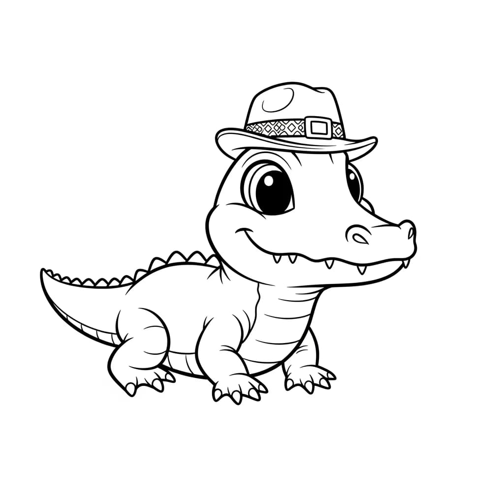 desenho de jacaré para colorir