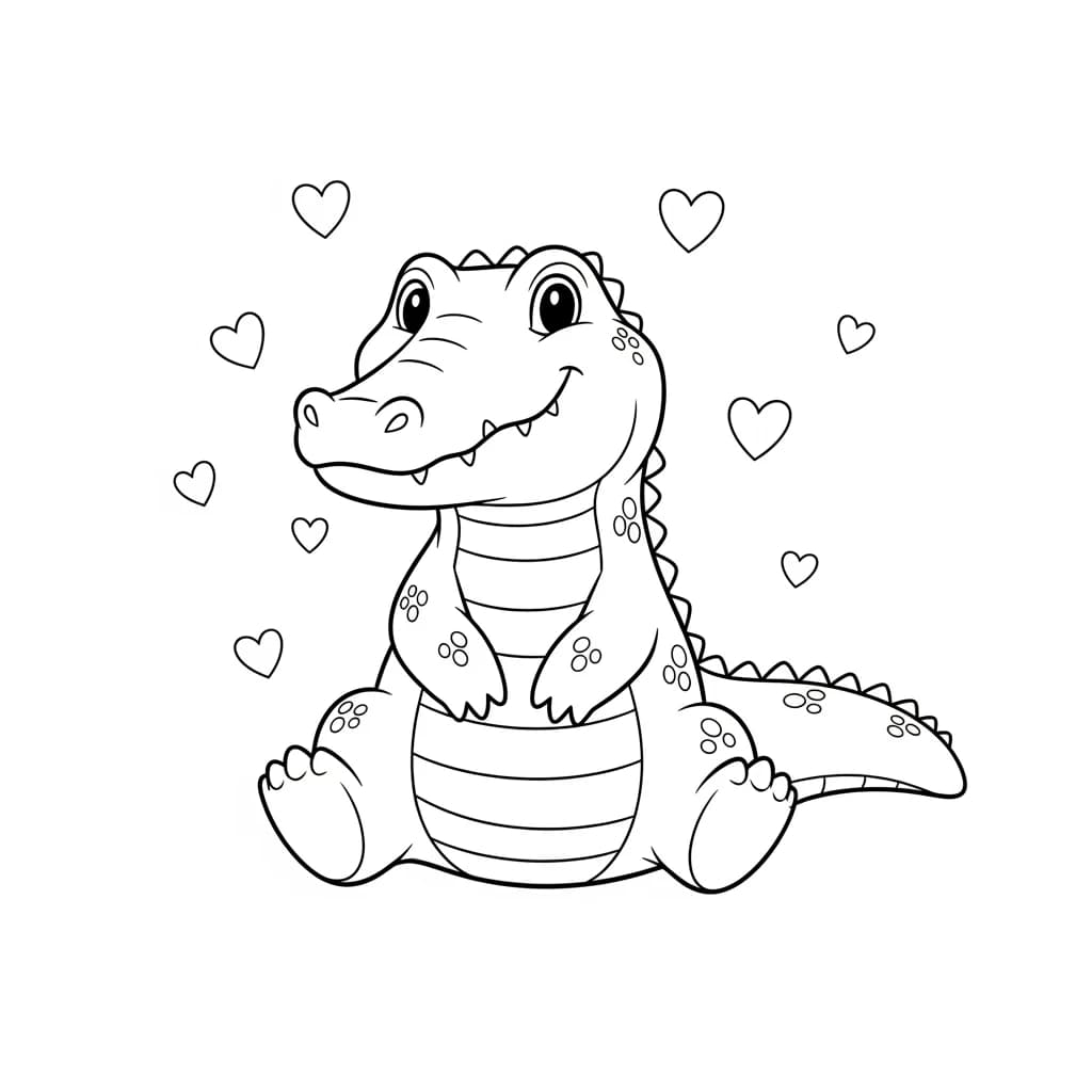 desenho de jacaré para colorir