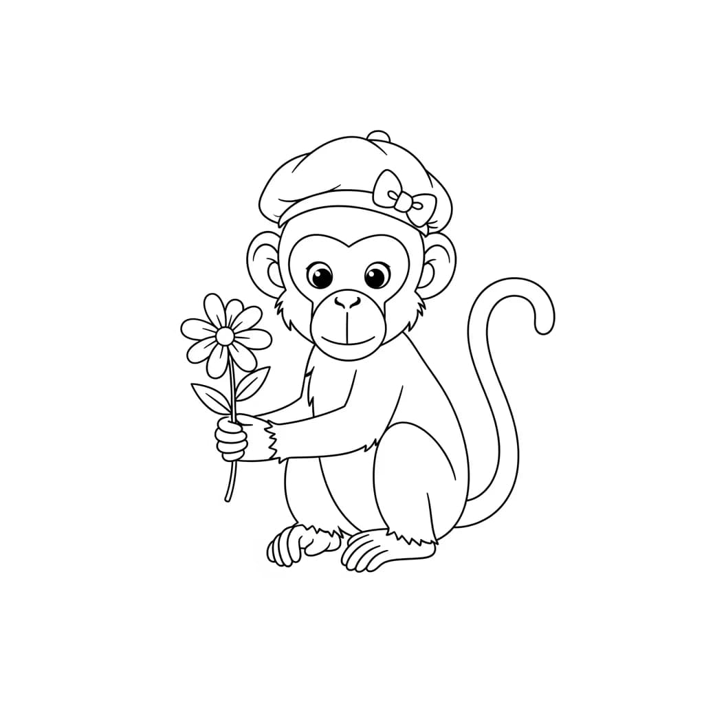 desenho de macaca para colorir