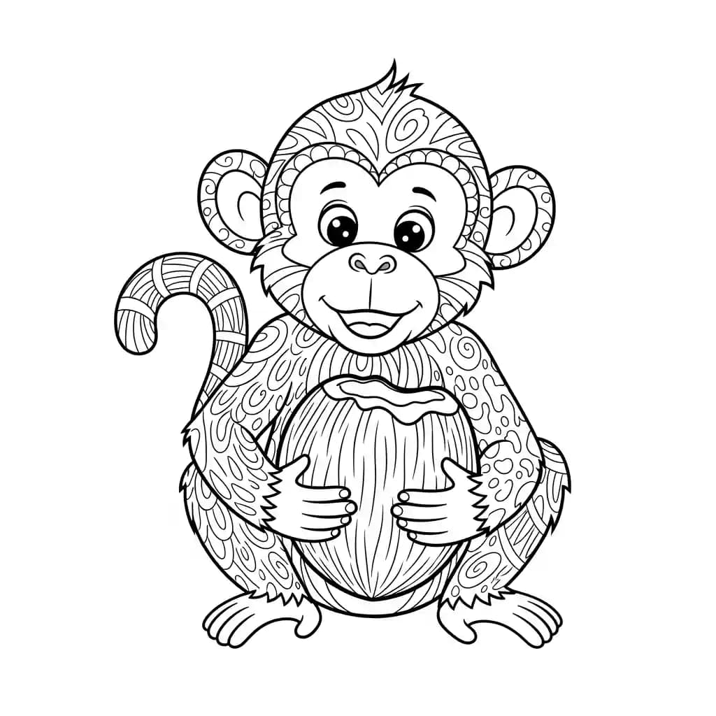 desenho de macaca para colorir