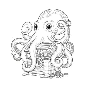 desenho de Polvo para imprimir e colorir