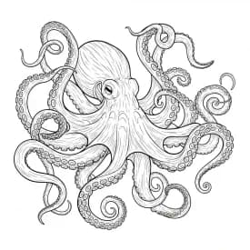 desenho de Polvo para imprimir e colorir