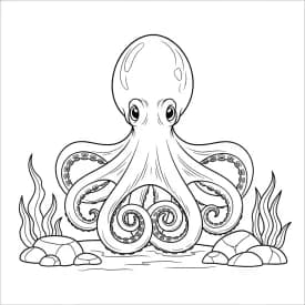 desenho de Polvo para imprimir e colorir