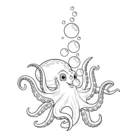 desenho de Polvo para imprimir e colorir