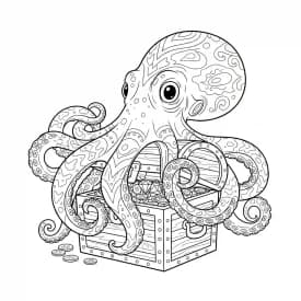 desenho de Polvo para imprimir e colorir