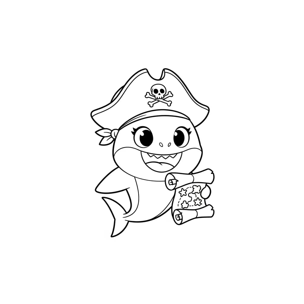 Desenho do Baby Shark para Colorir e Imprimir