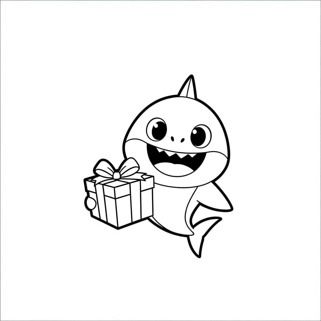 Desenho do Baby Shark para Colorir e Imprimir