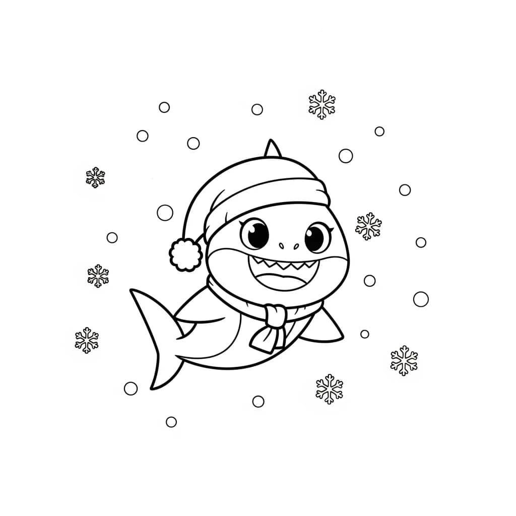 Desenho do Baby Shark para Colorir e Imprimir