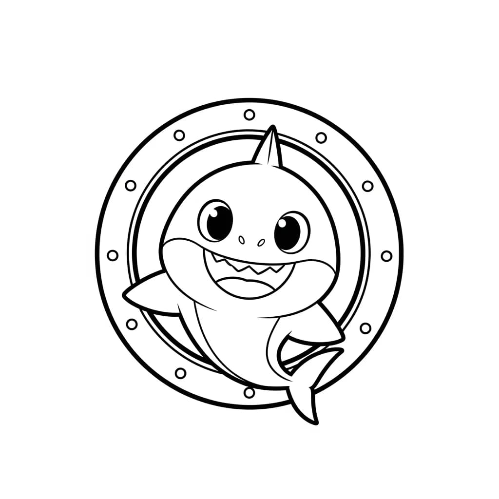 Desenho do Baby Shark para Colorir e Imprimir
