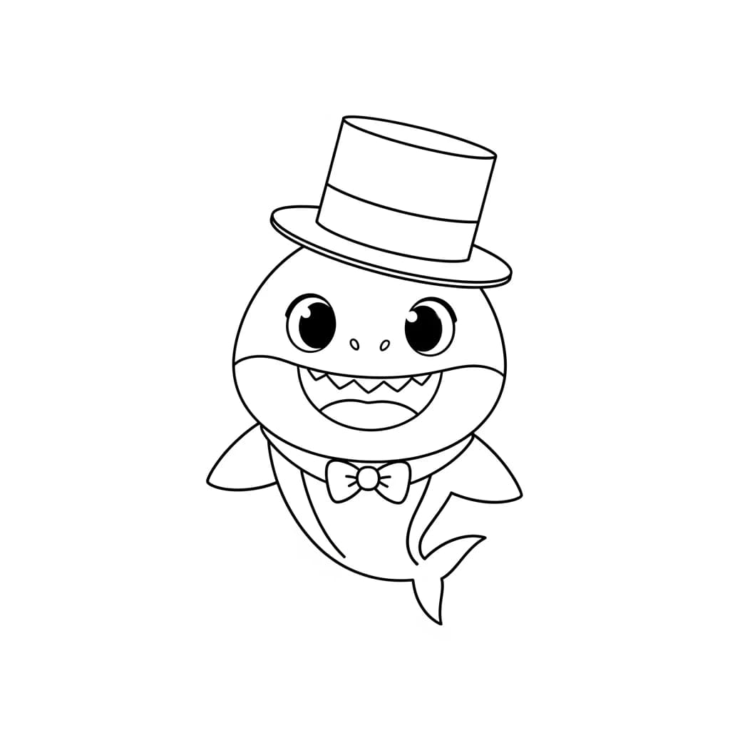 Desenho do Baby Shark para Colorir e Imprimir