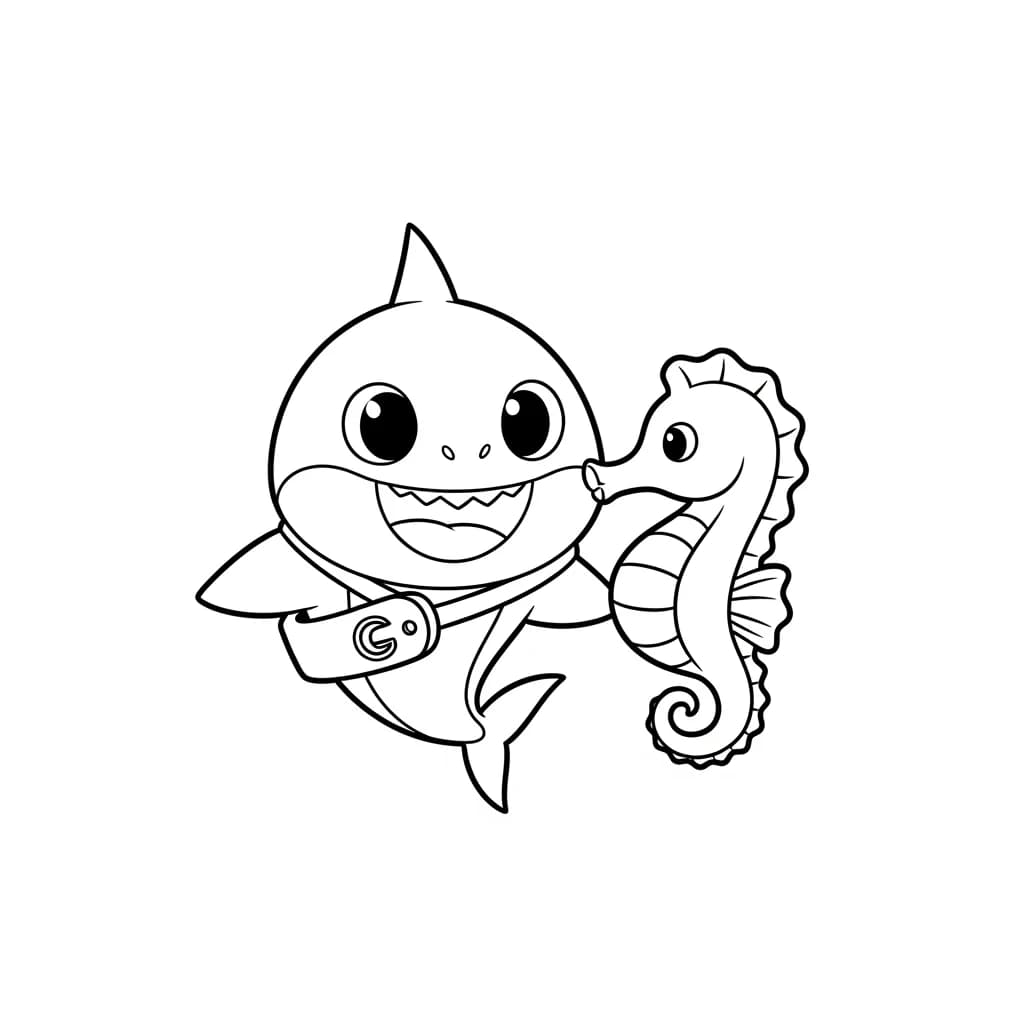 Desenho do Baby Shark para Colorir e Imprimir
