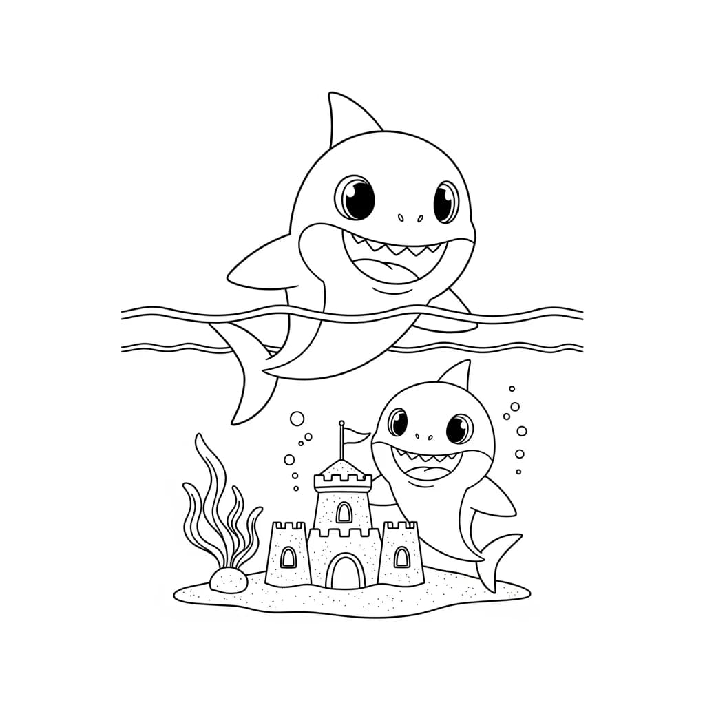 Desenho do Baby Shark para Colorir e Imprimir