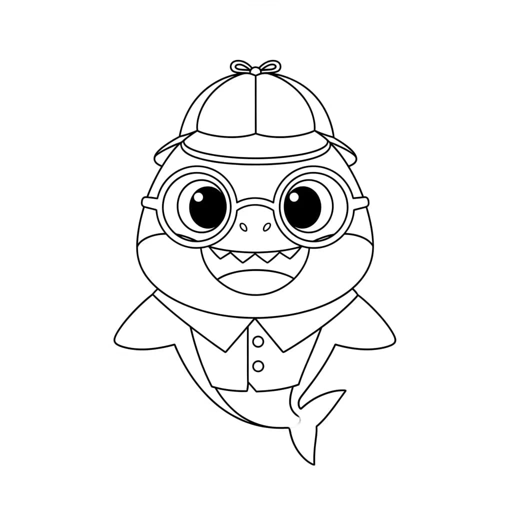 Desenho do Baby Shark para Colorir e Imprimir