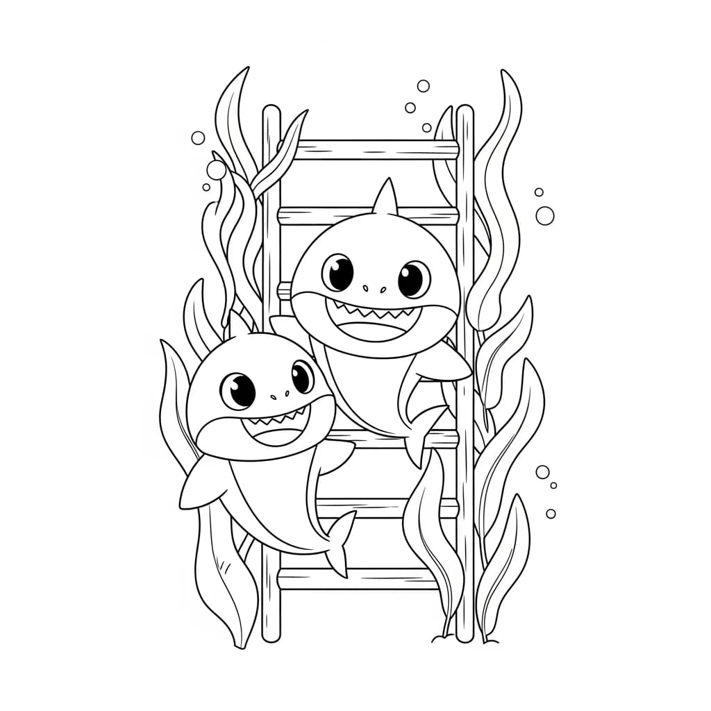 Desenho do Baby Shark para Colorir e Imprimir