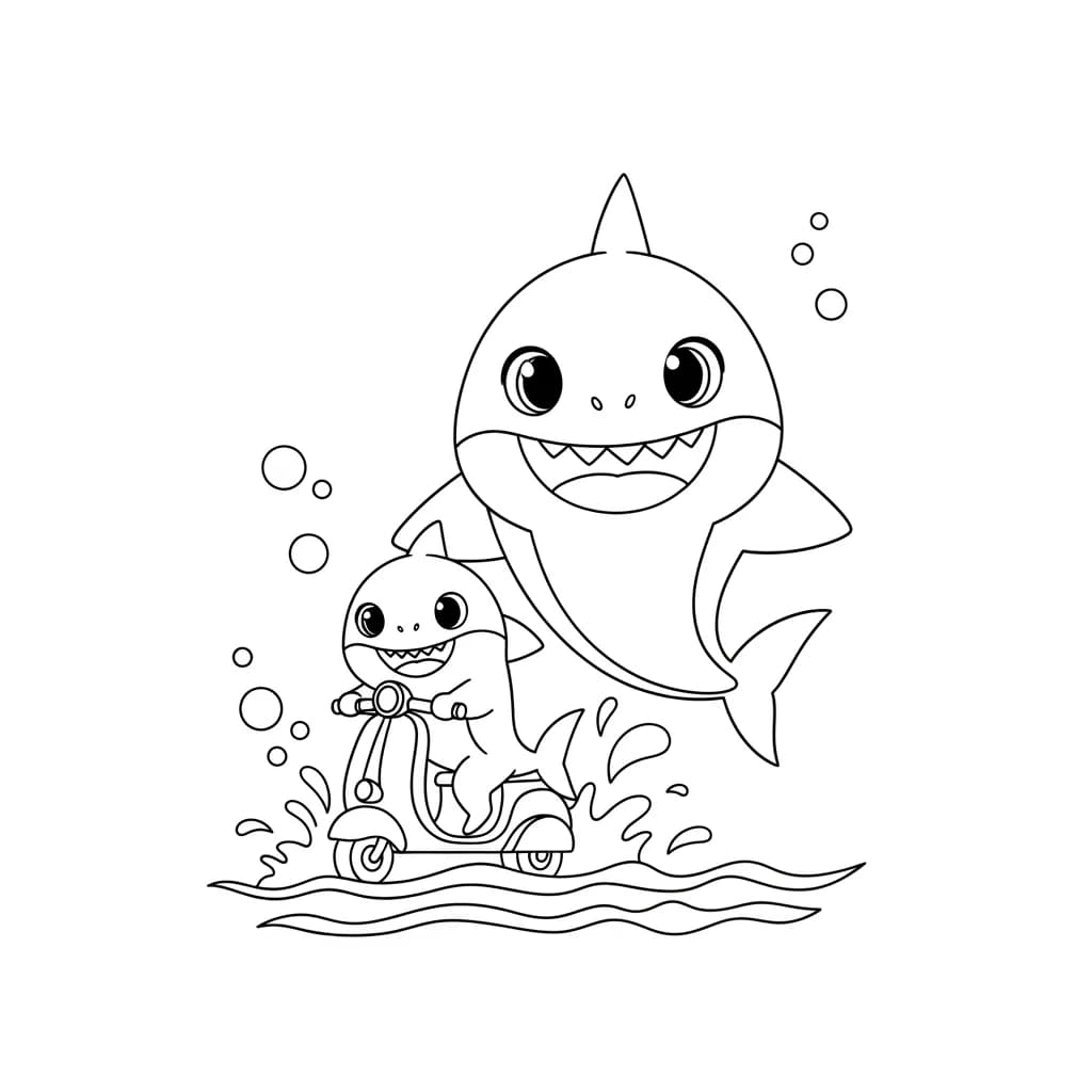 Desenho do Baby Shark para Colorir e Imprimir