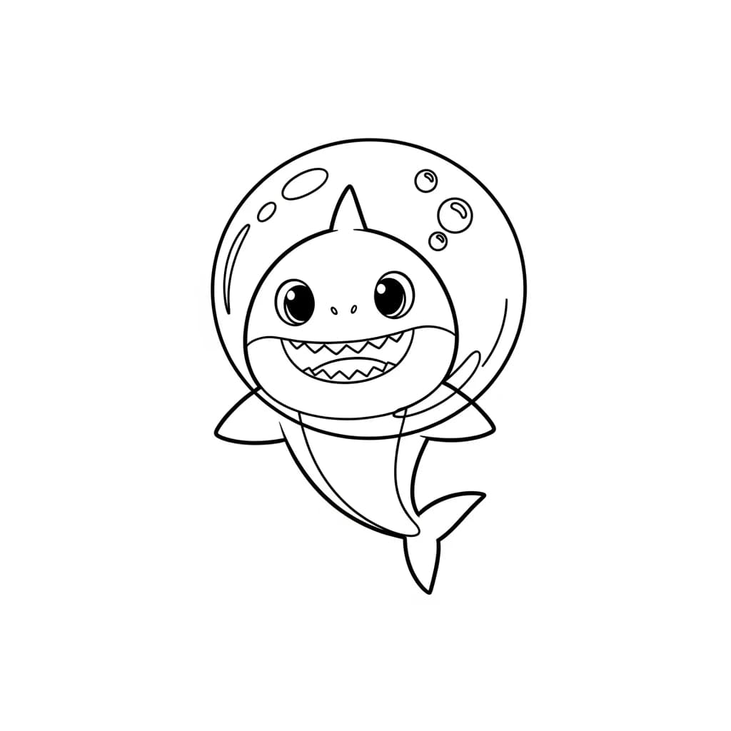 Desenho do Baby Shark para Colorir e Imprimir