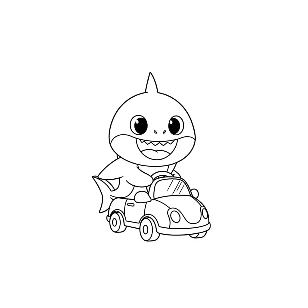 Desenho do Baby Shark para Colorir e Imprimir